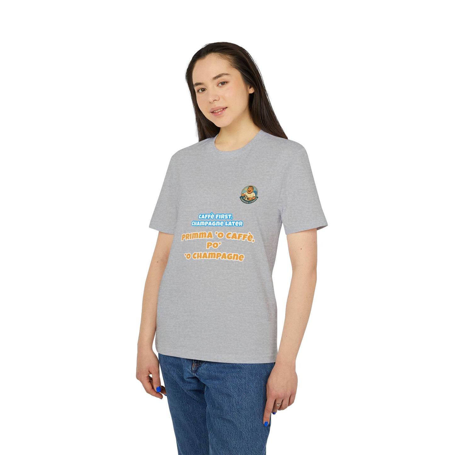 T-Shirt “Caffè First, Champagne Later”