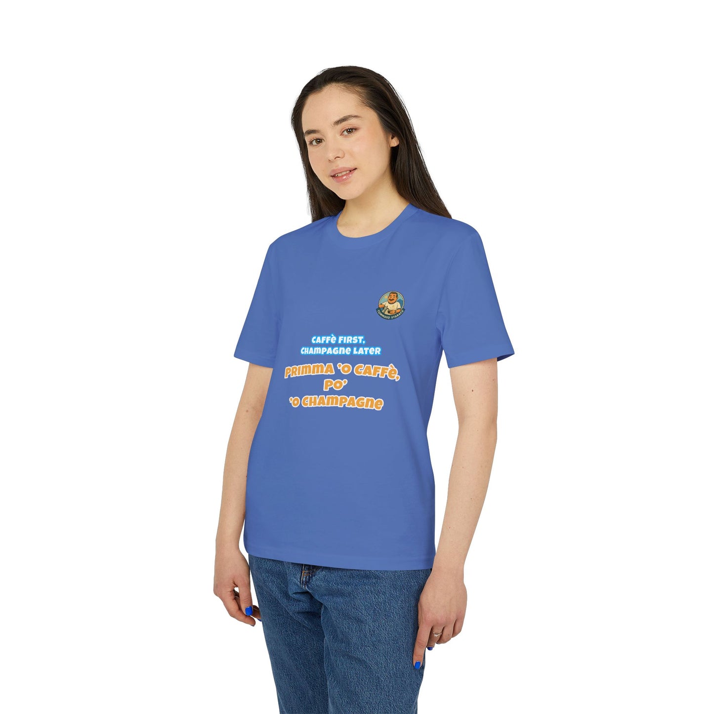 T-Shirt “Caffè First, Champagne Later”