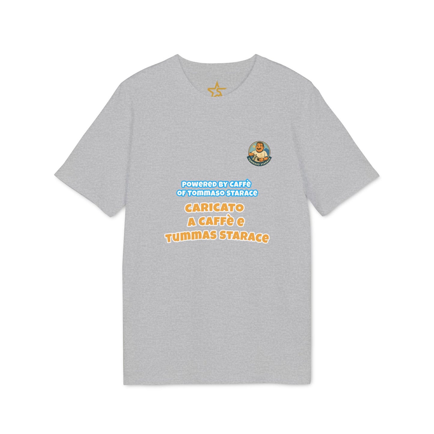 T-Shirt Unisex “Powered by Caffè / Caricato a Caffè” – Cartoon