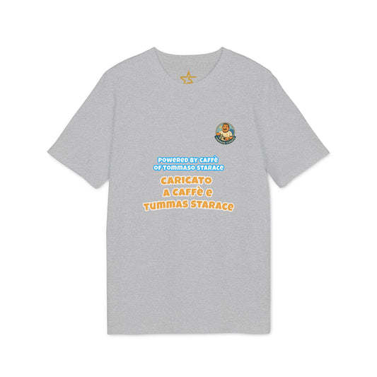 T-Shirt Unisex “Powered by Caffè / Caricato a Caffè” – Cartoon