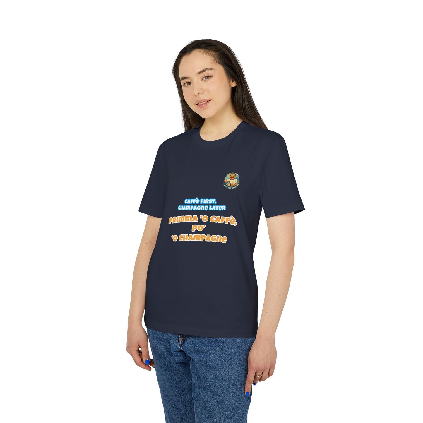 T-Shirt “Caffè First, Champagne Later”