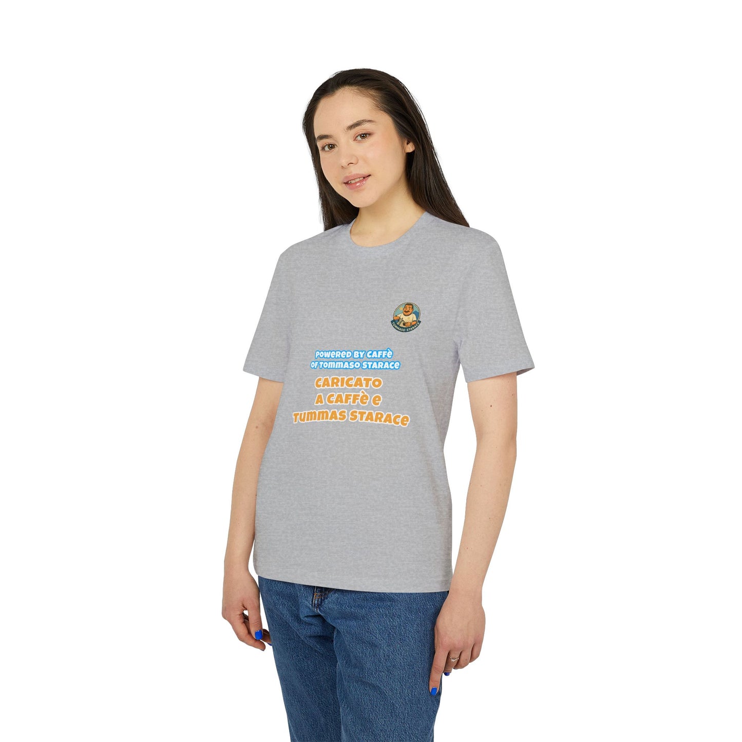 T-Shirt Unisex “Powered by Caffè / Caricato a Caffè” – Cartoon