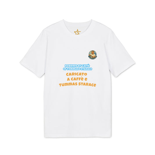 T-Shirt Unisex “Powered by Caffè / Caricato a Caffè” – Cartoon