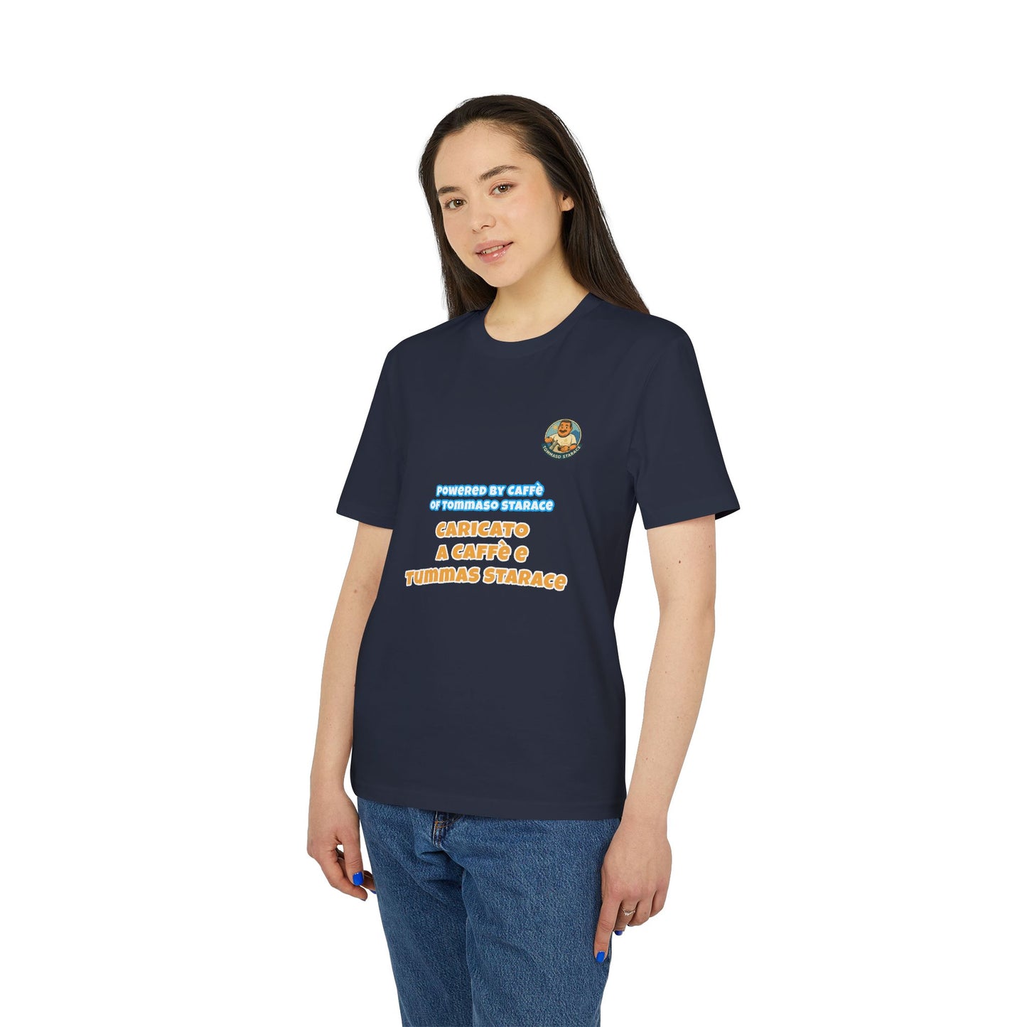 T-Shirt Unisex “Powered by Caffè / Caricato a Caffè” – Cartoon