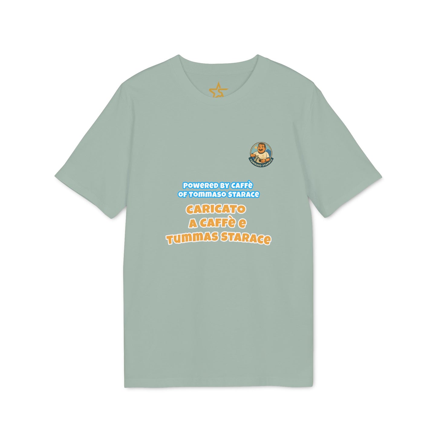 T-Shirt Unisex “Powered by Caffè / Caricato a Caffè” – Cartoon